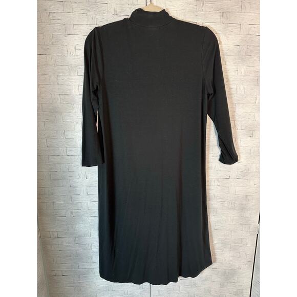 J Jill wearever collection women dress travel black Mocneck 3/4 sleeves TradMom - Picture 1 of 8